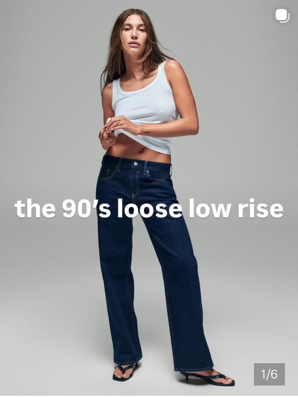 New with Tags GAP x HAILEY Low Rise Loose Jeans in Medium Indigo